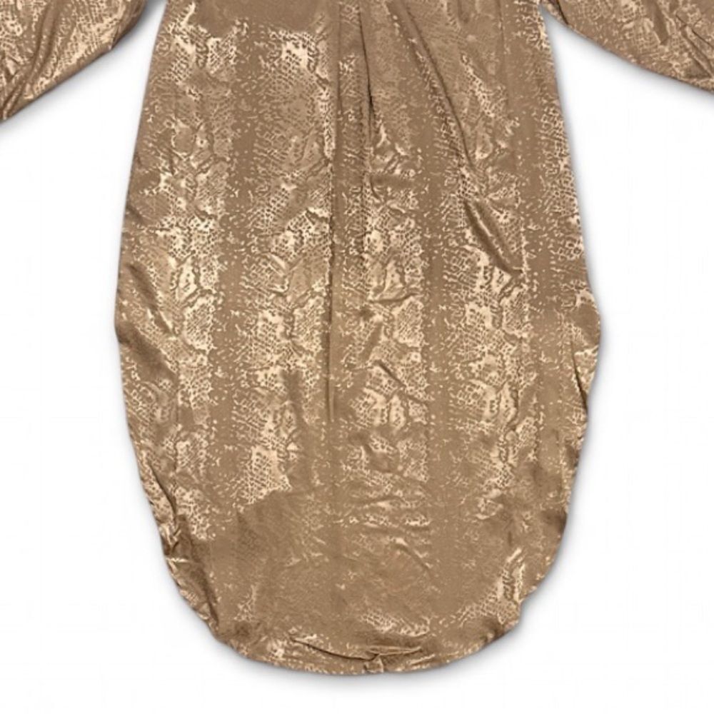 Adrienne Landau Onyx Satin Tunic Convertible Tunic Top Tan Snake Print - Picture 16 of 17